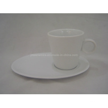 Porcelain Coffee Cup with Oval Saucer